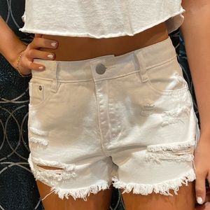 Forever 21 White Jean shorts XS